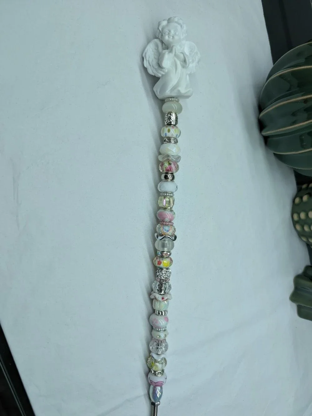 Hand Made Fairy Wand/Plant/Garden Stake W/Angel-Cherub Topper